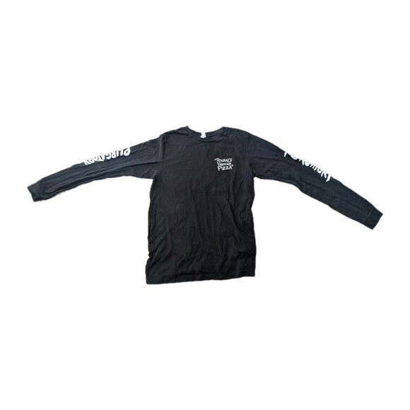 Size M "Penance Through Pizza" Purgatory Pizza Praying Hands Long sleeve T-shirt - Picture 2 of 10